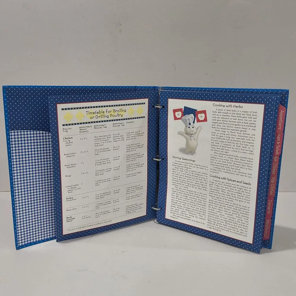 Pillsbury Doughboy Deluxe Recipe Keeper 3 Ring Binder with Cards Dividers